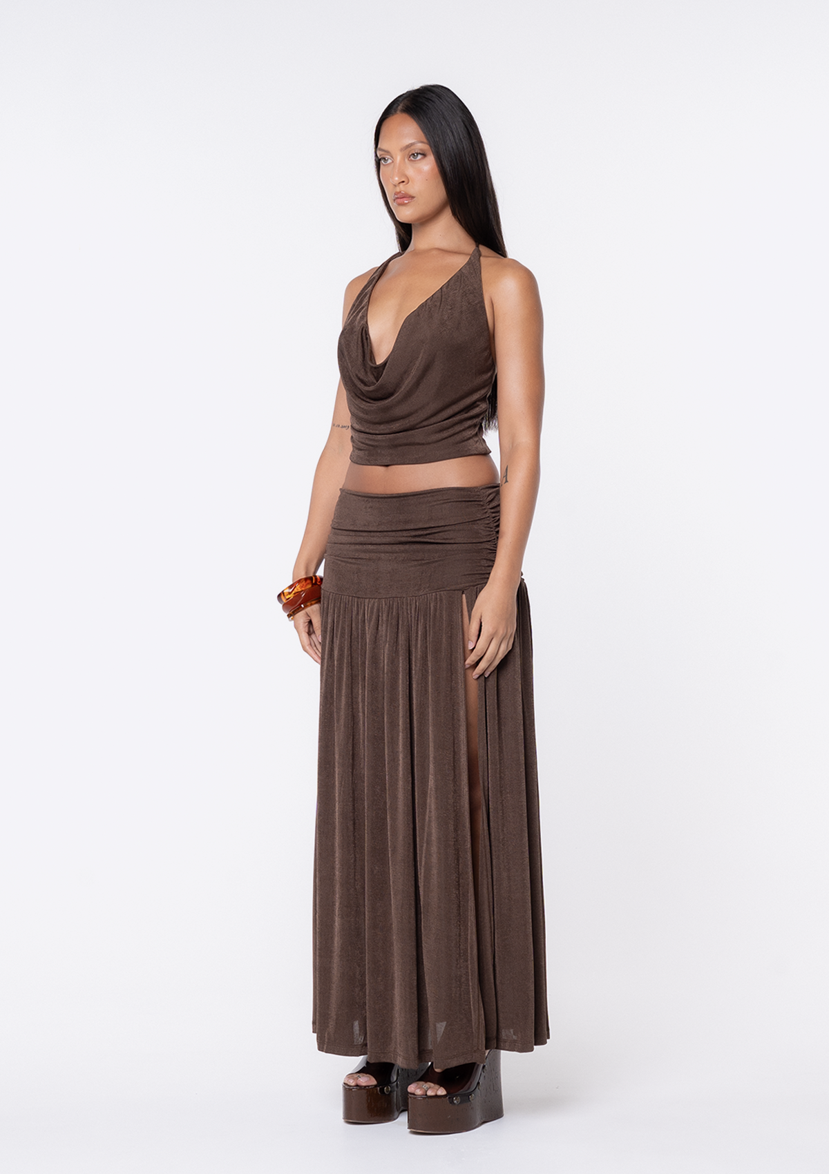 Maria Maxi Skirt - Chocolate