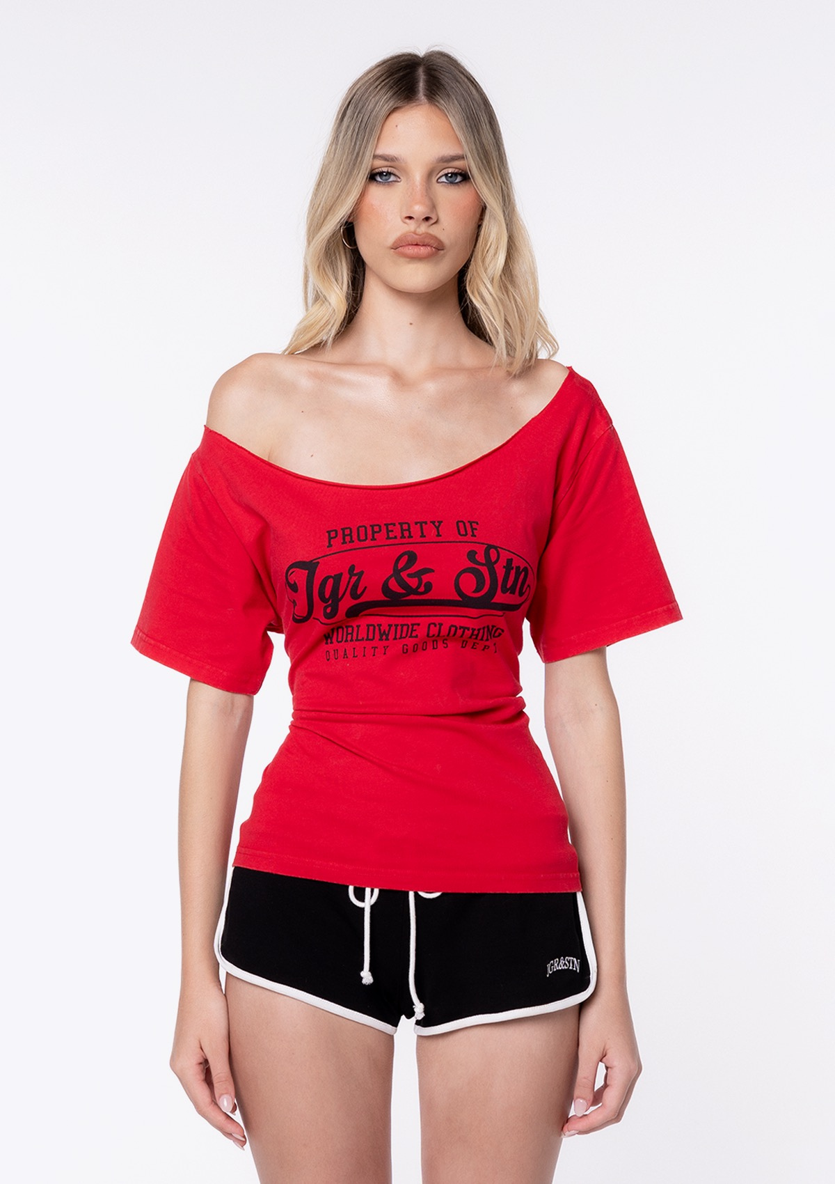 Cinched Off Shoulder Tee